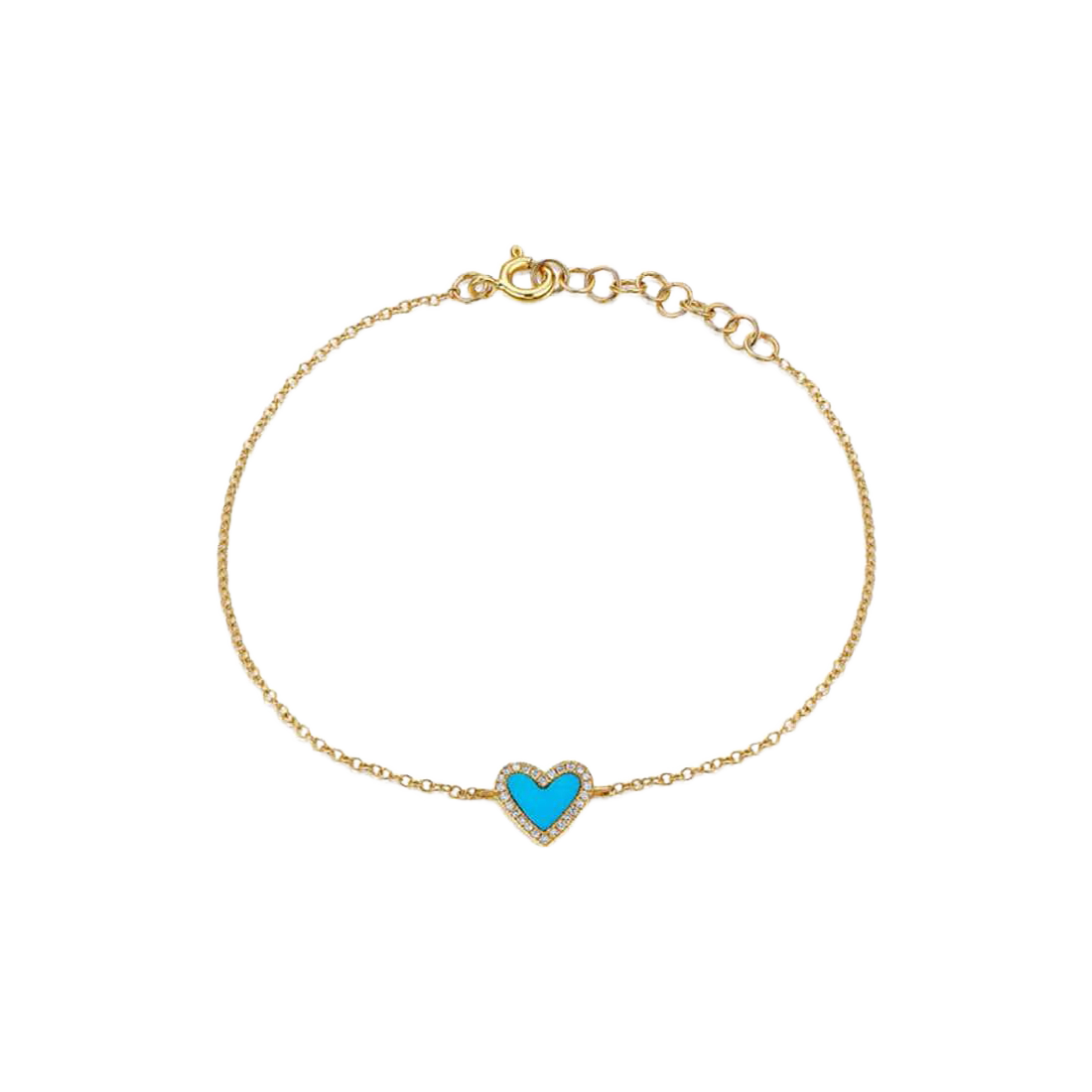 Exclusively Yours Gold Bracelet with Sky Blue Heart