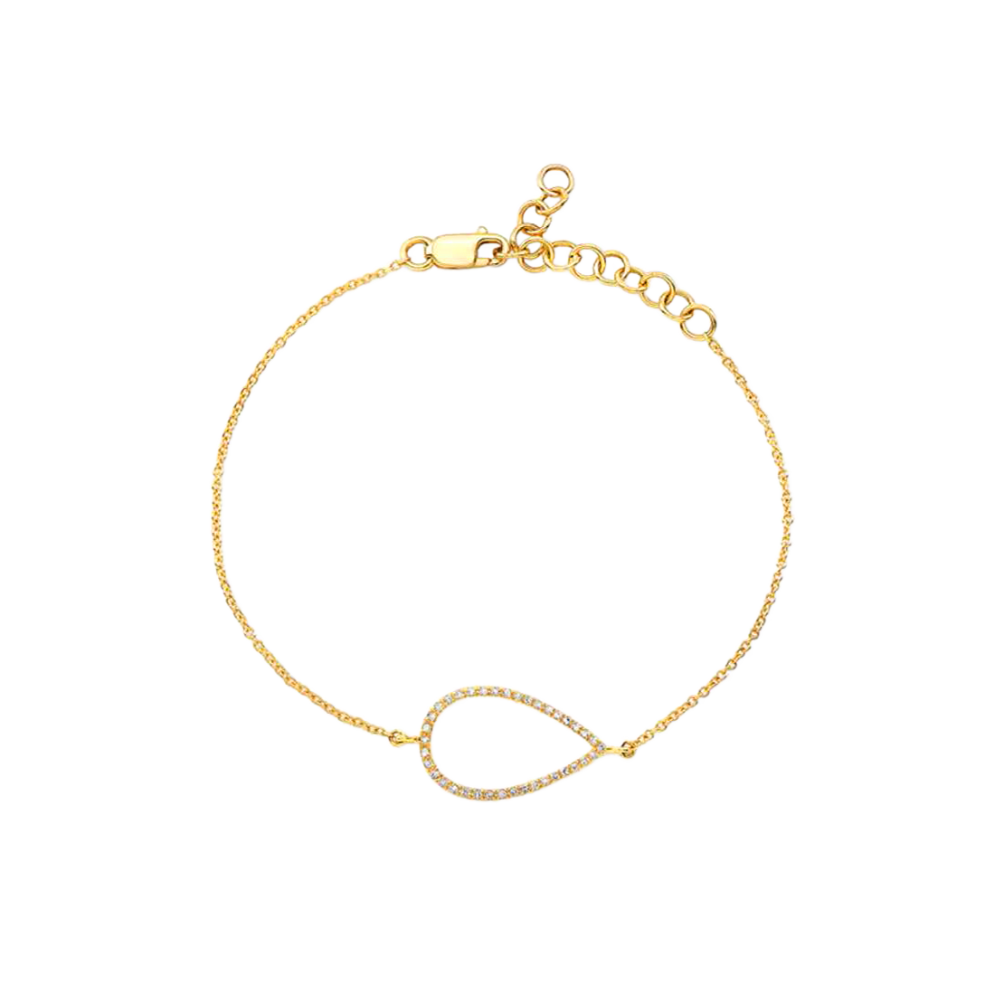 Gold Bracelet with bracelet with diamond teardrop