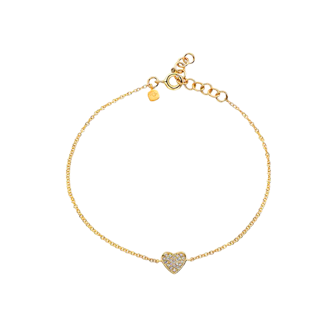 Gold Bracelet with bracelet with pave heart