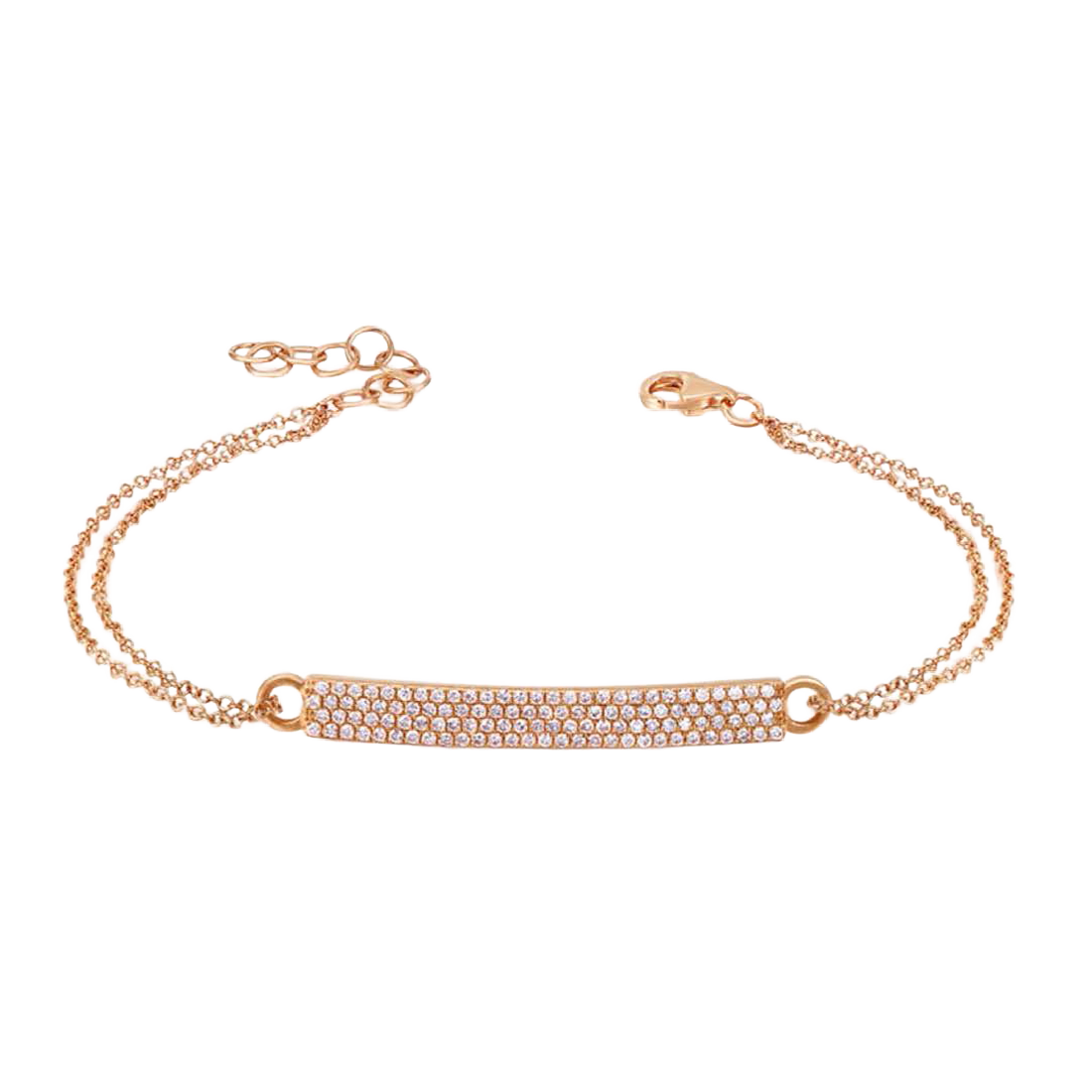 Rose Gold Pave Diamond ID Bracelet