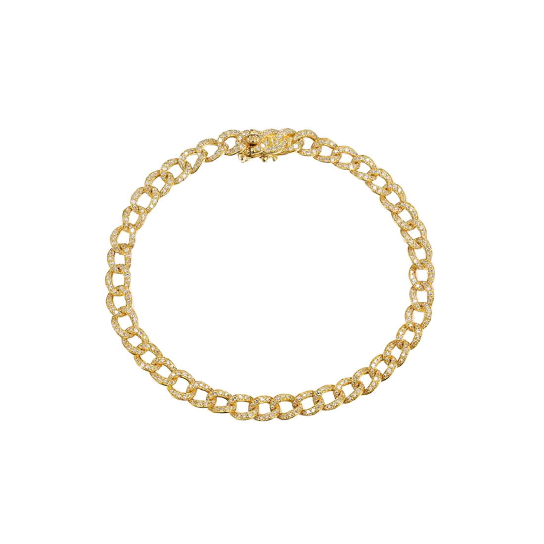 Elegant Chain Link Gold Bracelet with Sparkling Diamonds
