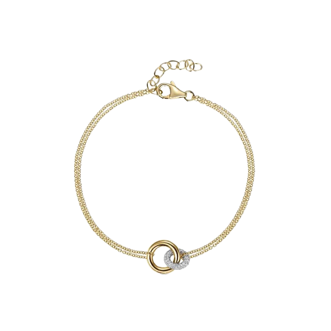 Exclusively Yours Gold Interlocking Bracelet with Pave Circle