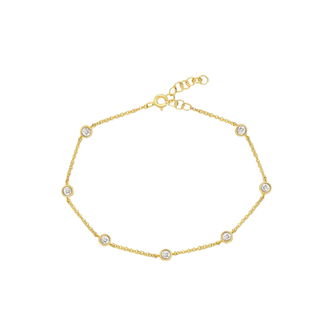 Luxury Gold Diamonds by the Yard Bracelet with Bezel Set Diamond