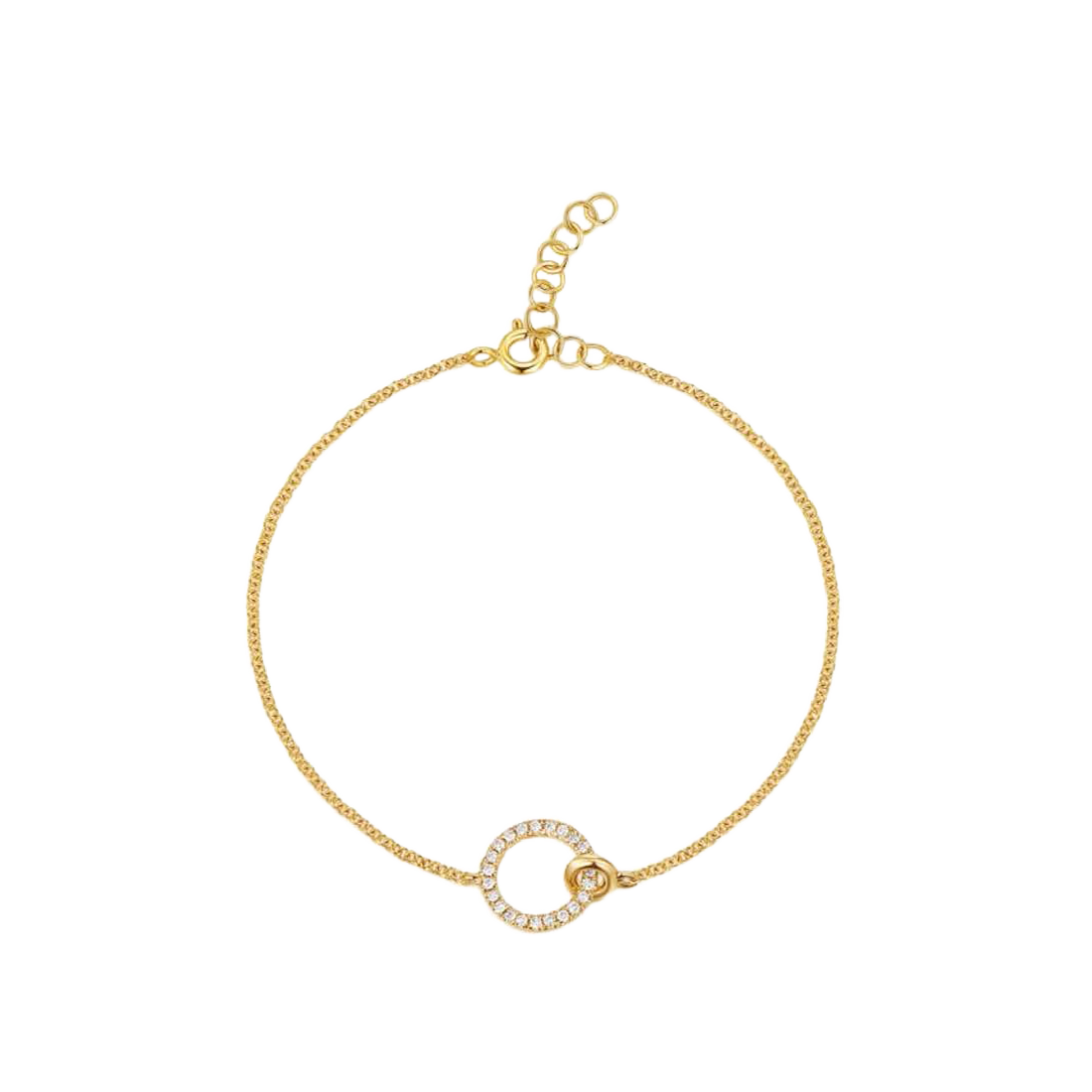 Exclusively Yours Gold Interlocking Bracelet with Pave Circle