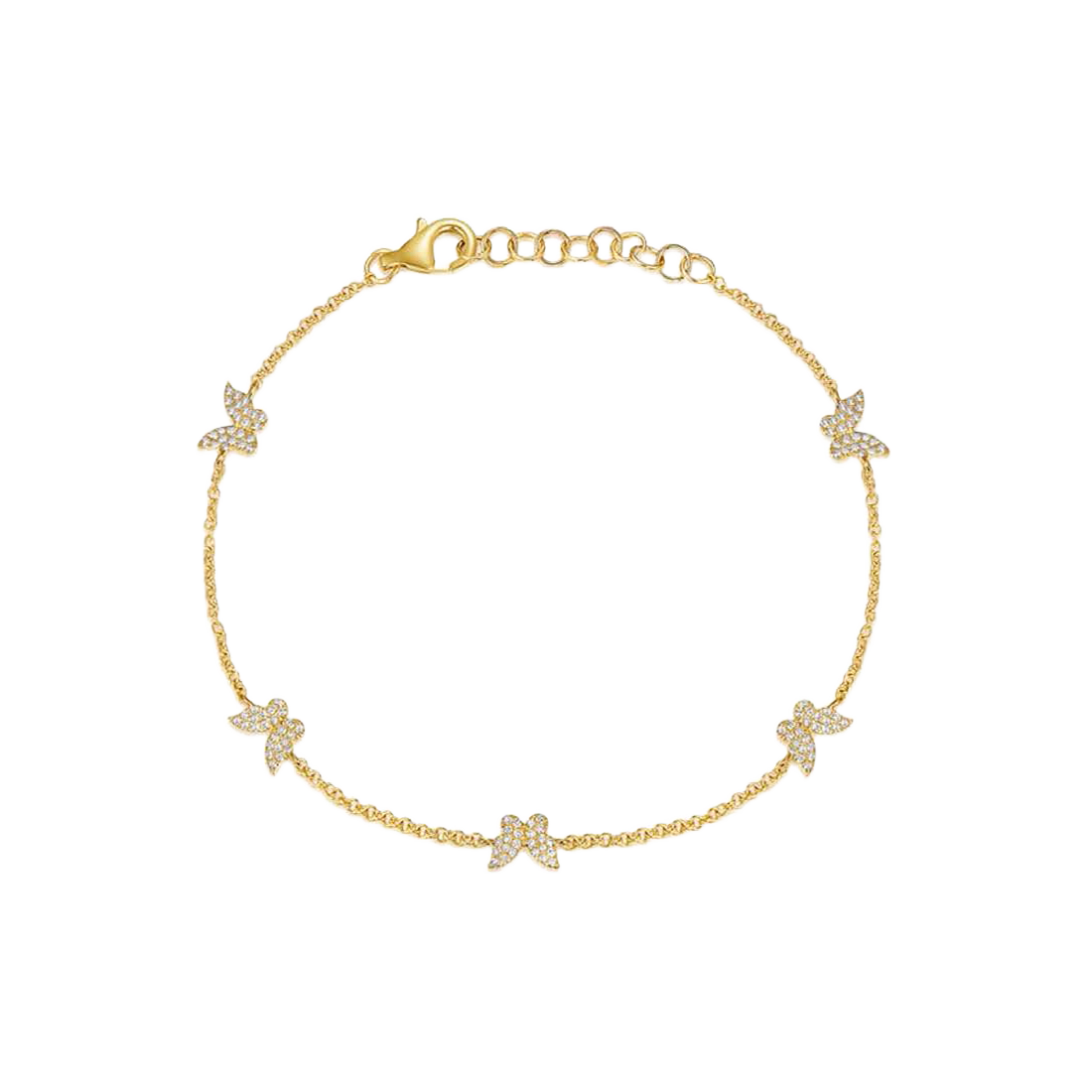 Exclusively Yours Gold Bracelet with Cinq Pave Butterfly