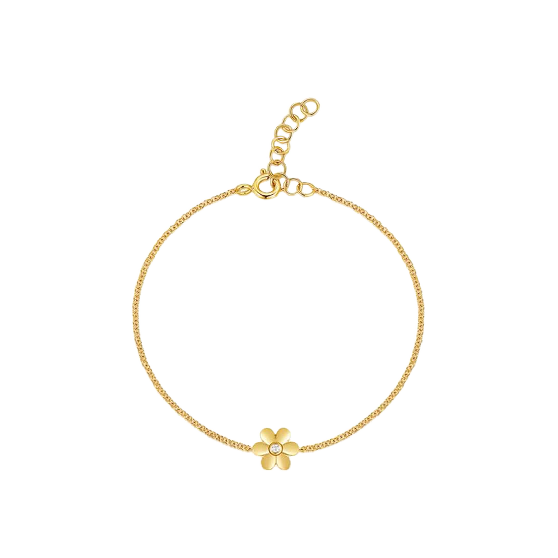 Exclusively Yours Gold Dainty Flower Bracelet with Diamond