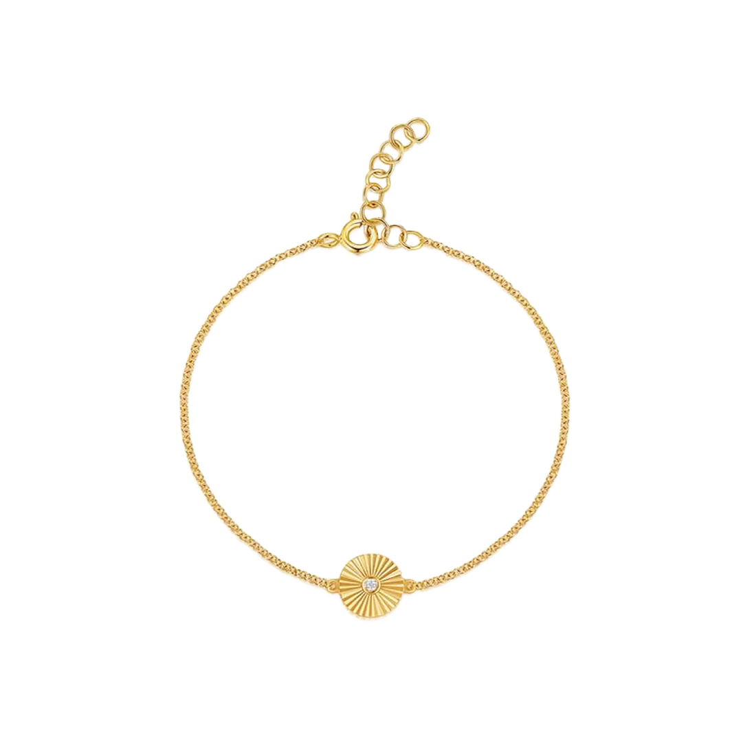 Charm Gold Coin Bracelet with Diamond Accent