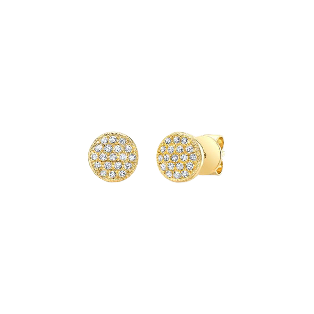 Gold Earrings Featuring Pave-Set Mini Round Diamonds