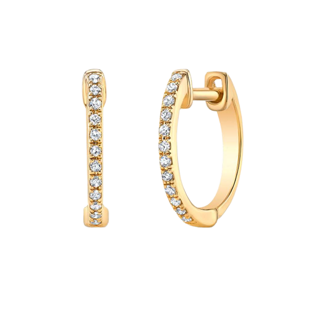 Exclusively Yours Gold Hoop Earrings Featuring Bezel-Set Diamonds