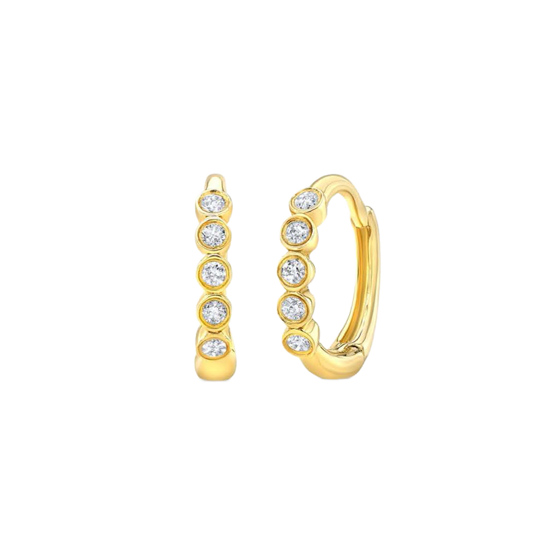 Exclusively Yours Gold Earrings with Bezel-Set Diamond Bar