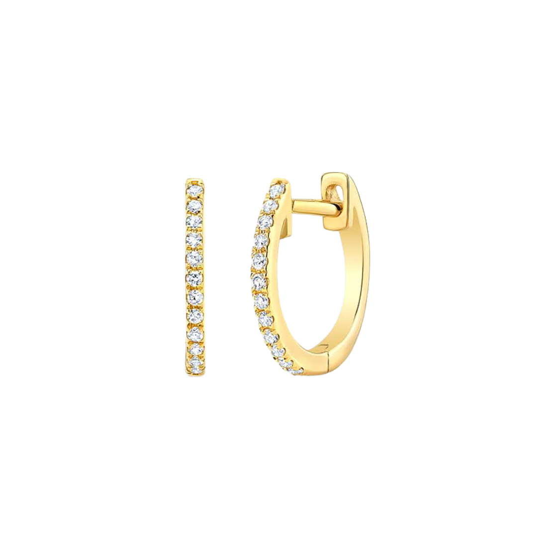 Exclusively Yours Gold Hoop Earrings With Bezel Diamonds