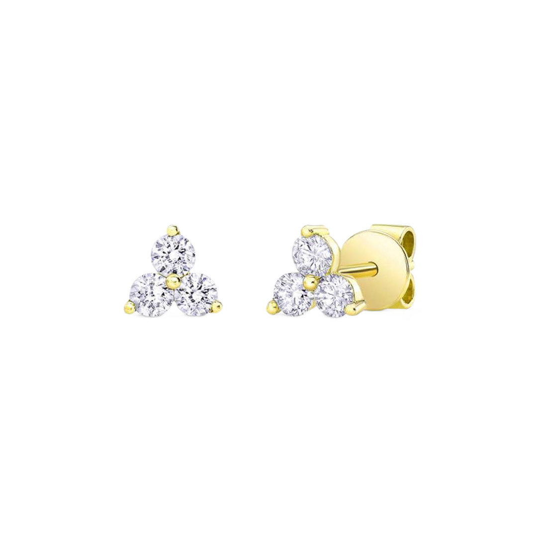 Exclusively Yours Gold Earrings with Three Bezel-Set Diamonds