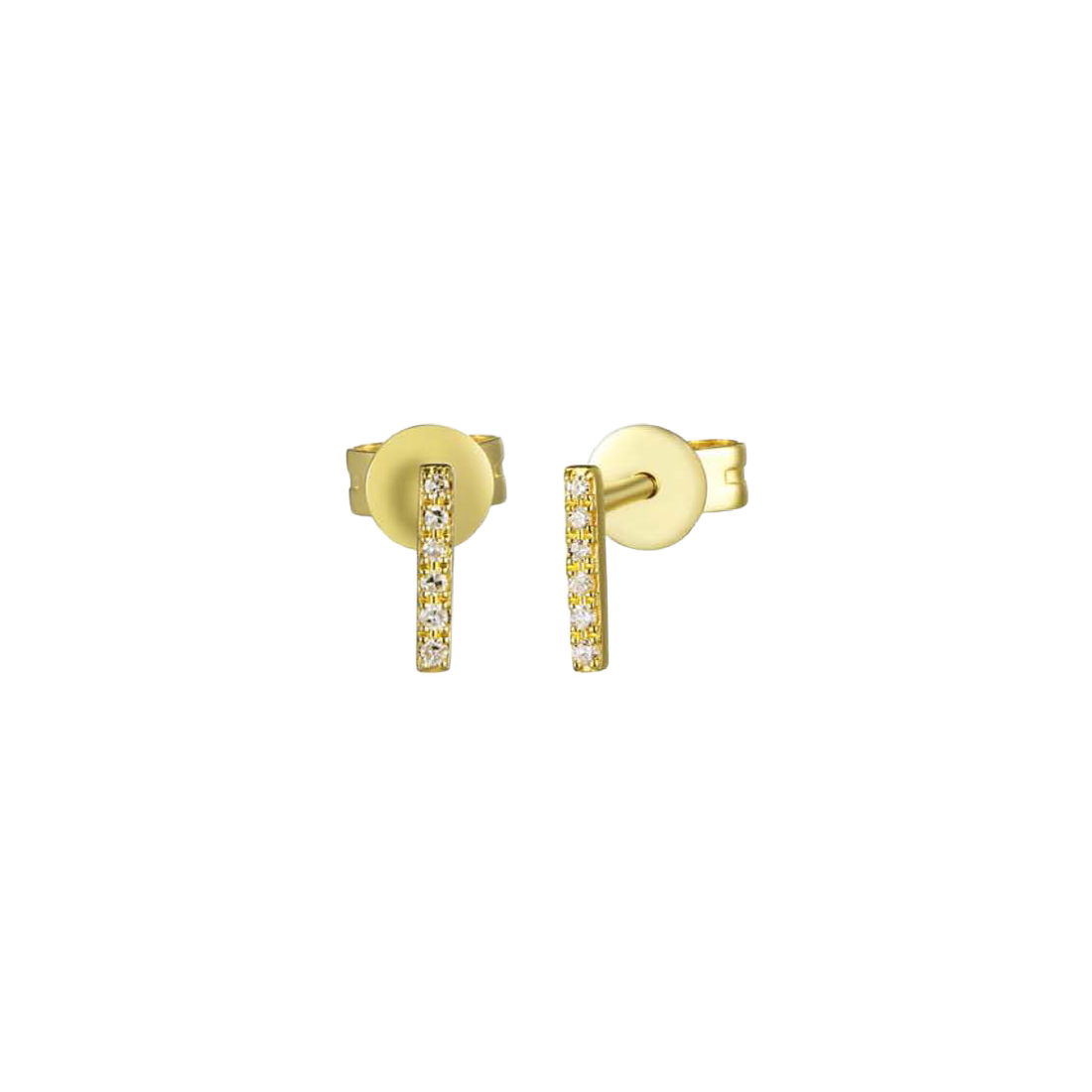 Exclusively Yours Gold Earrings with Diamond Bar