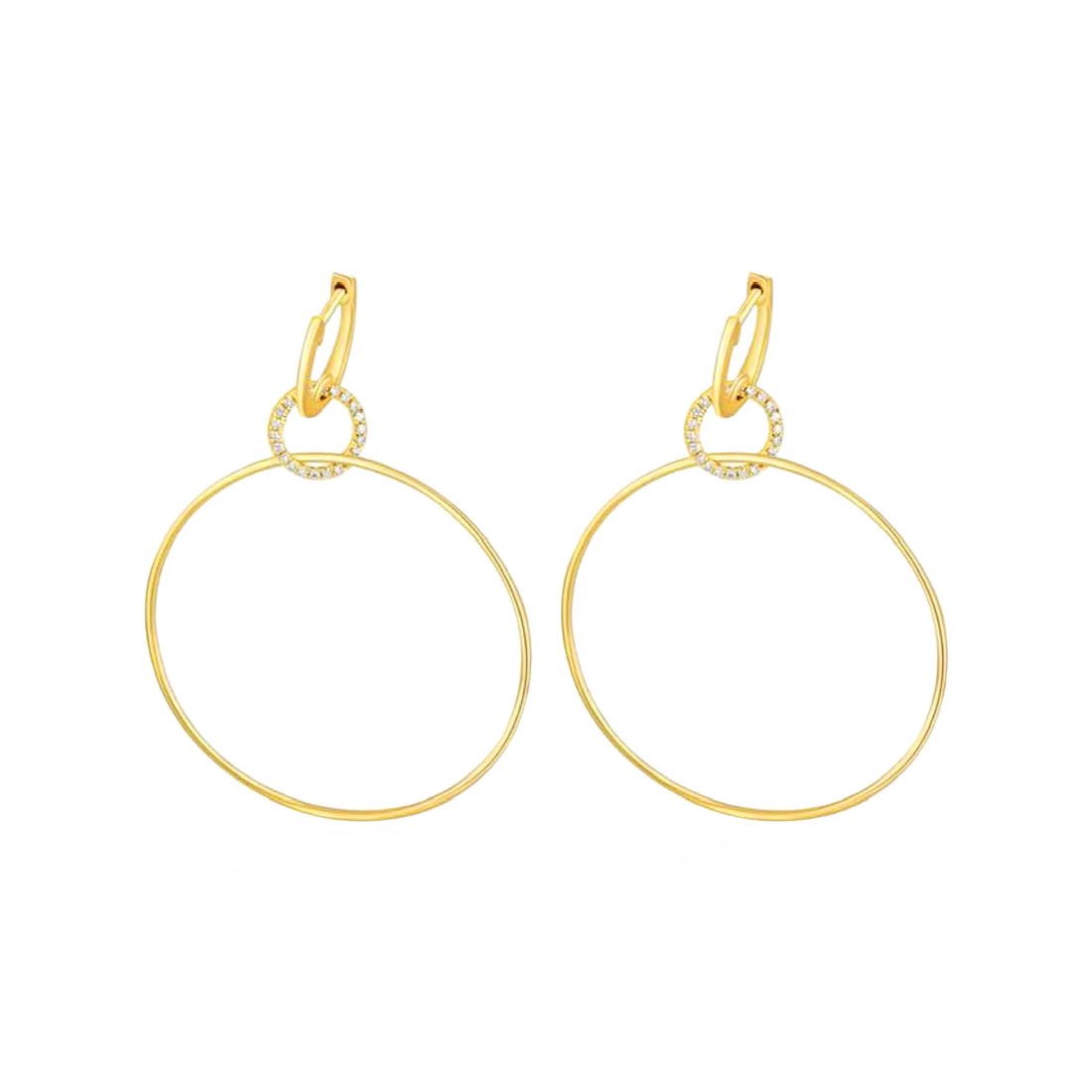 Exclusively Yours Gold Double Hoop Earrings with Diamonds