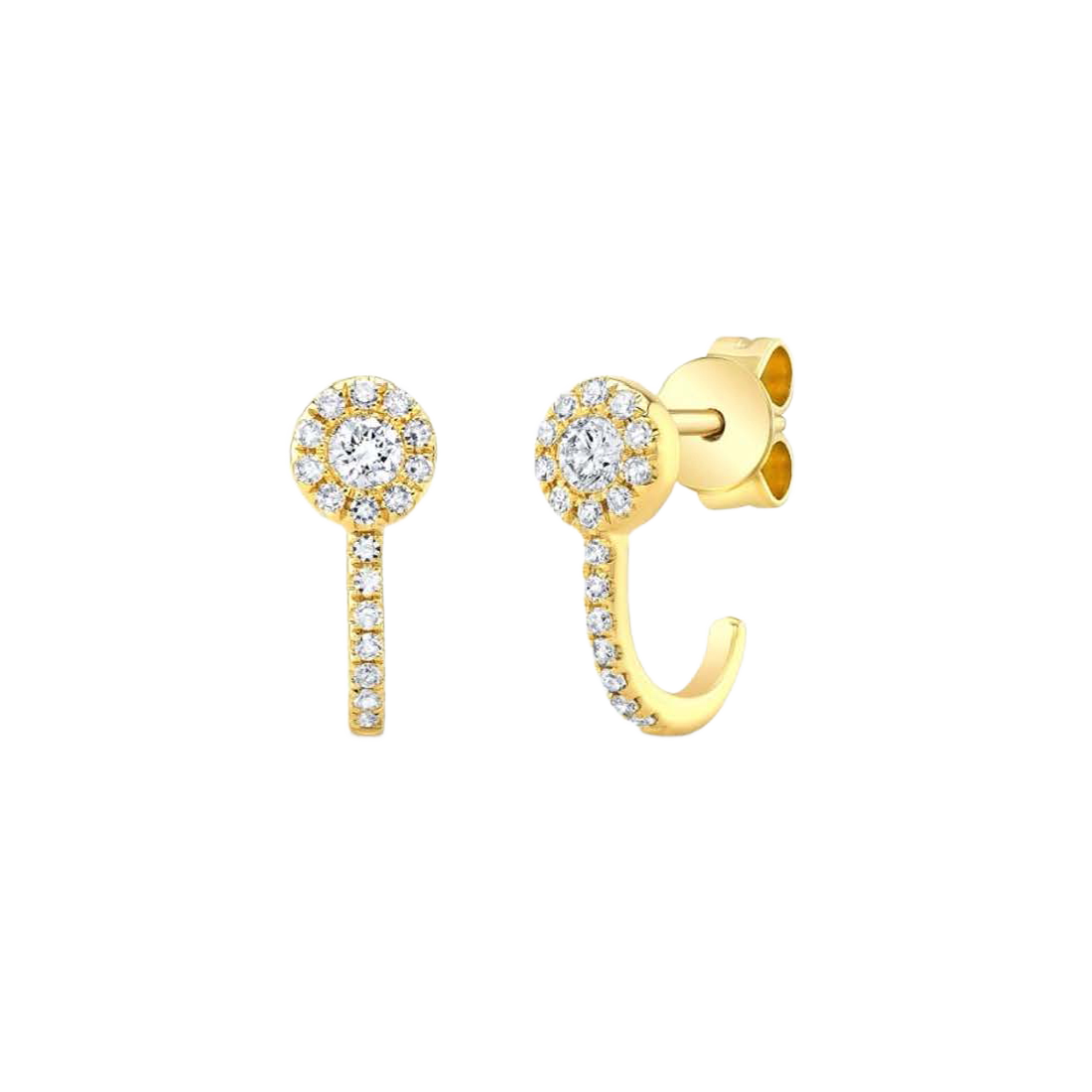 Exclusively Yours Gold Diamond J Hoop Earrings