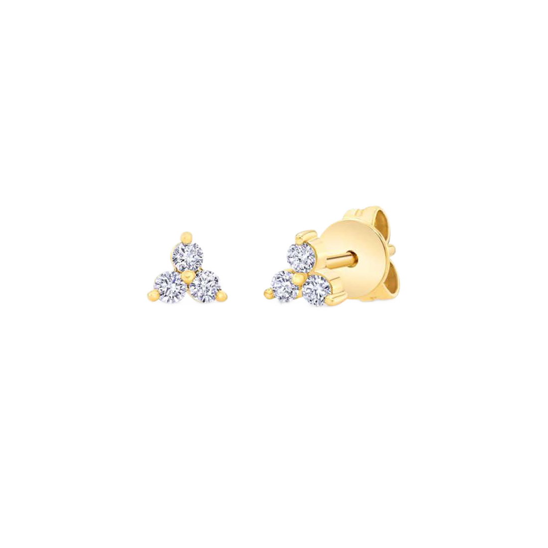 Exclusively Yours Gold Earrings with Three Bezel-Set Diamonds
