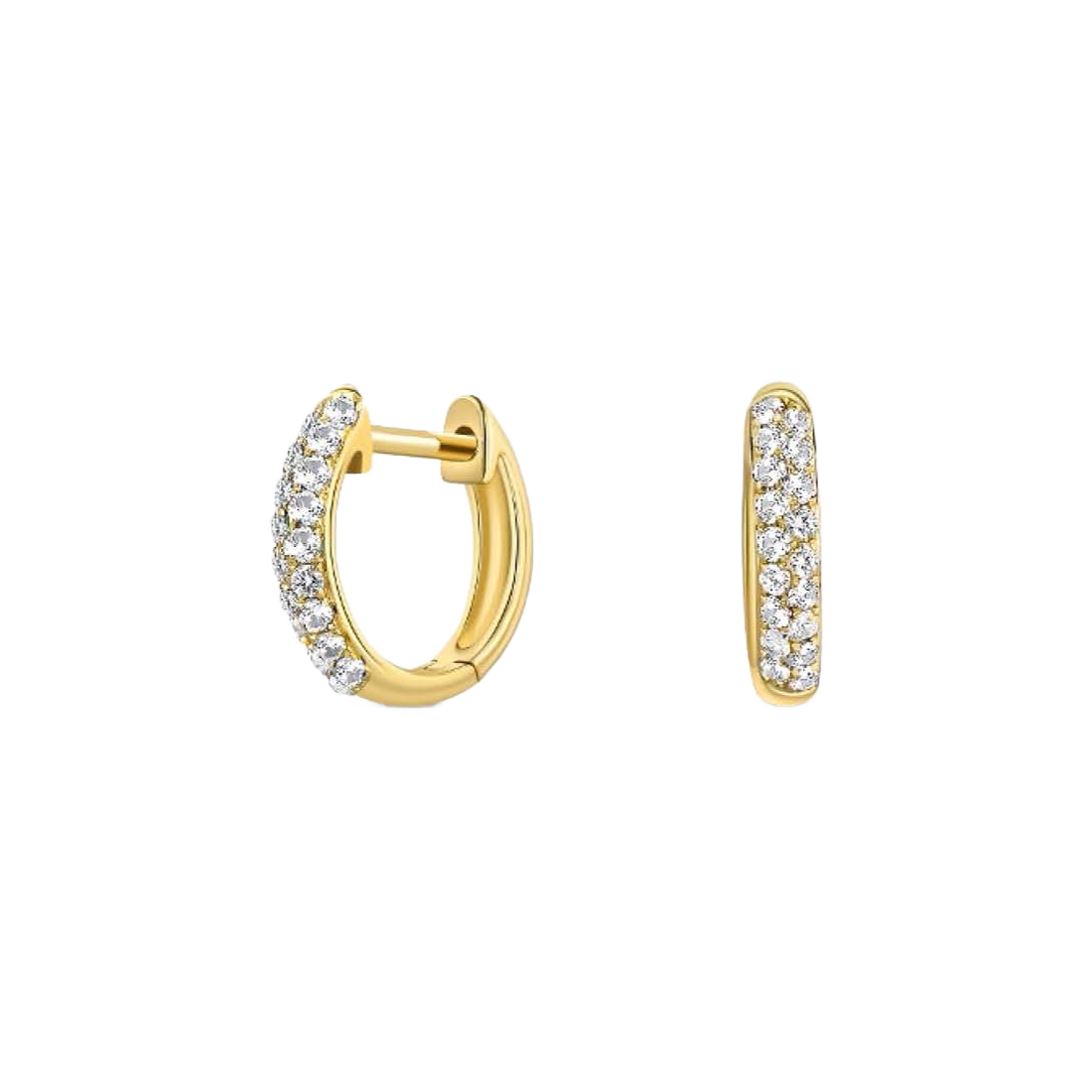 Exclusively Yours Gold Hoop Earrings with Sparkling Diamonds
