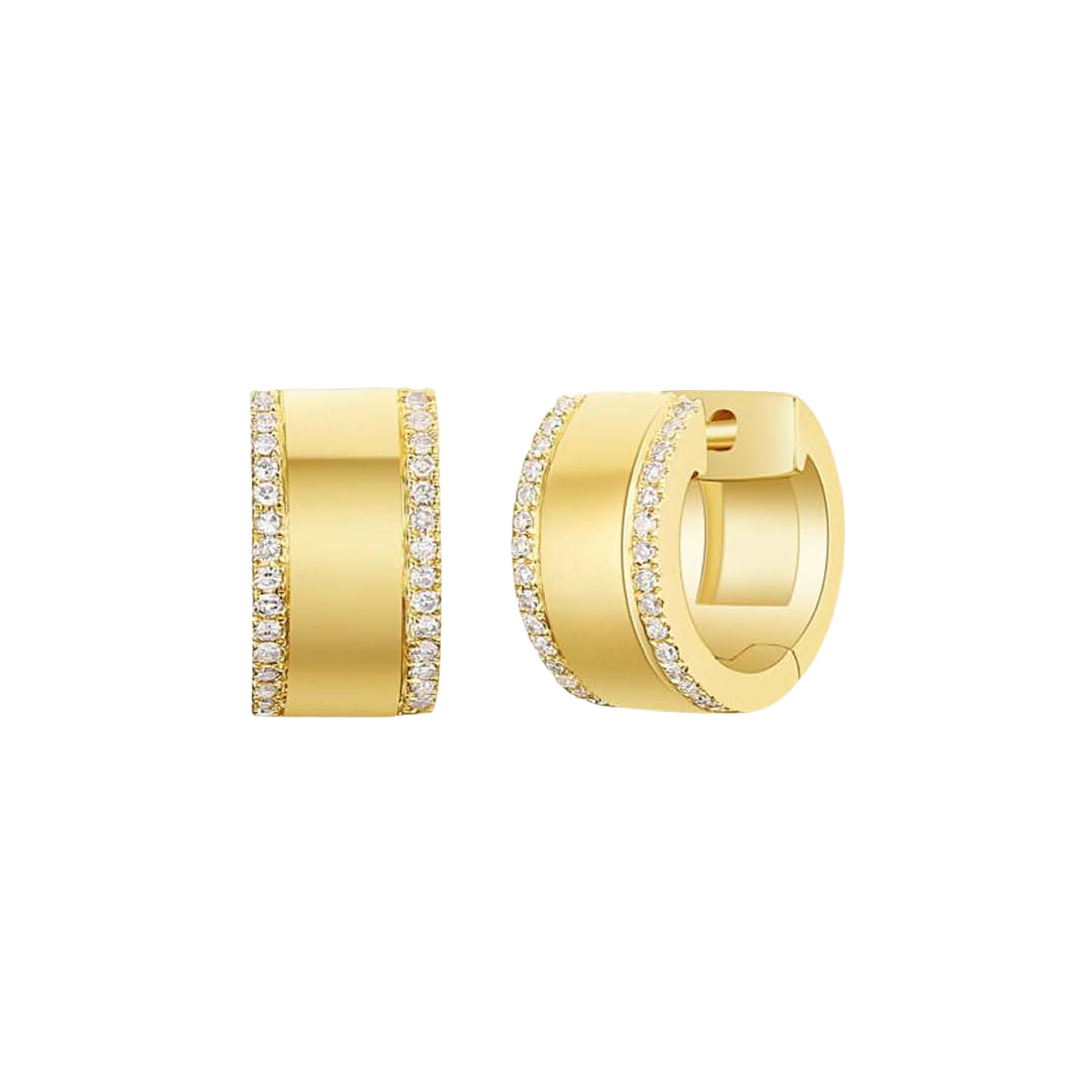 Exclusively Yours Gold Earrings with Diamond Border