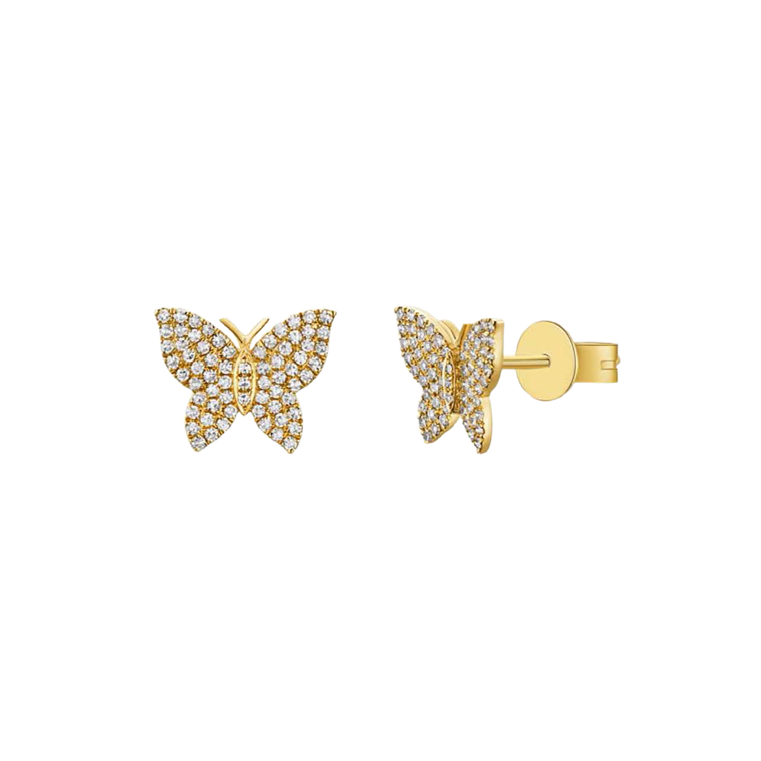 Exclusively Yours Gold Earrings with Butterfly Pave Diamonds