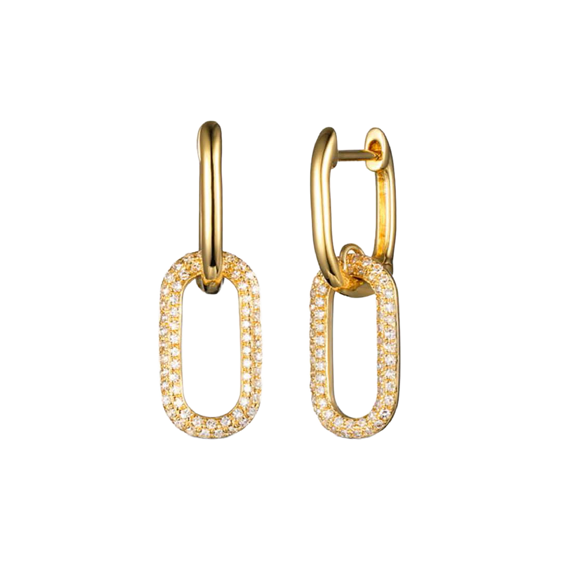 Exclusively Yours Gold Link Earrings with Diamonds