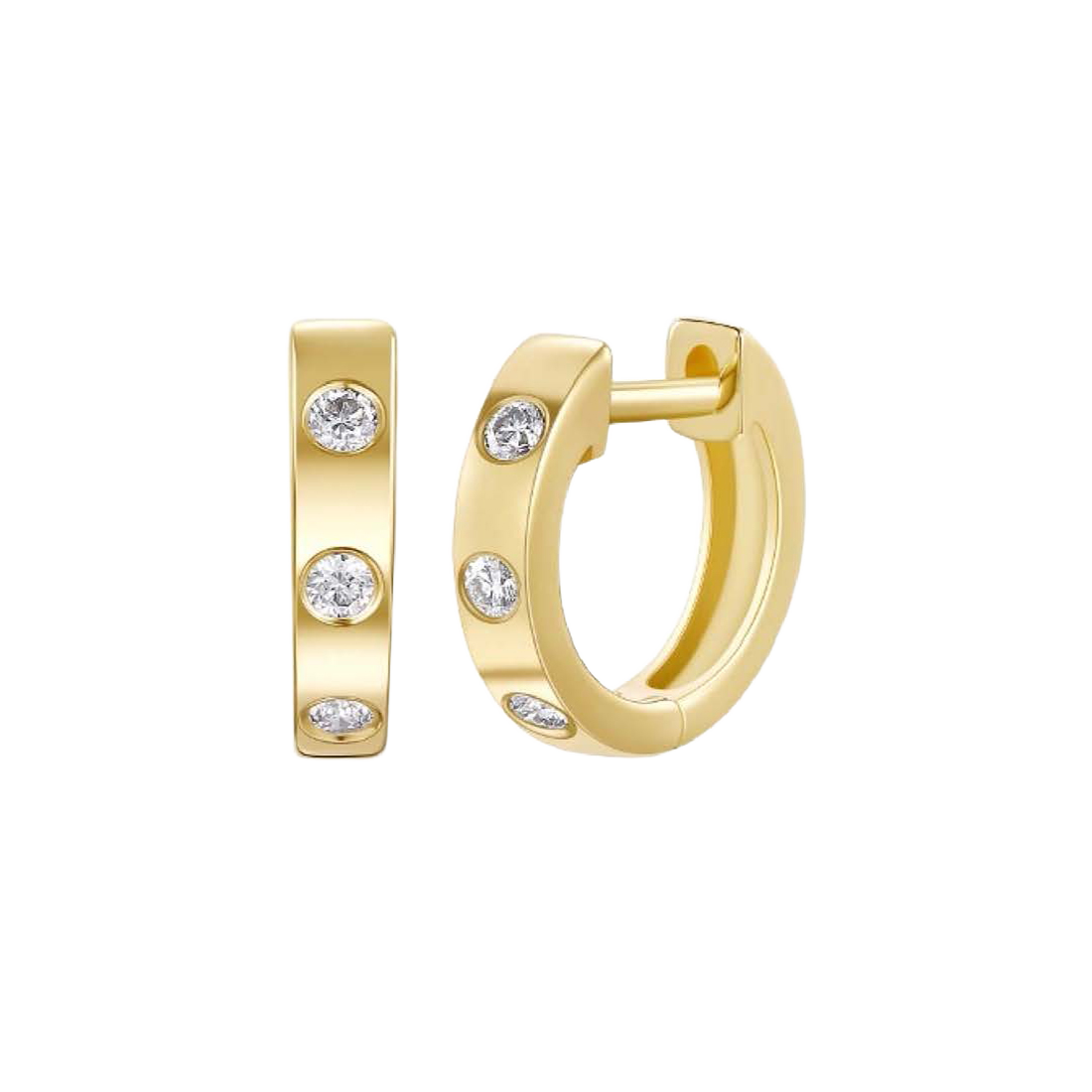 Exclusively Yours Gold Diamond Huggie Earrings