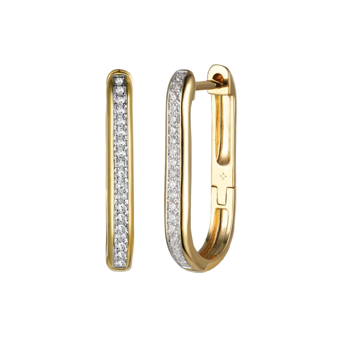 Exclusively Yours Gold Earrings with Diamond Bar