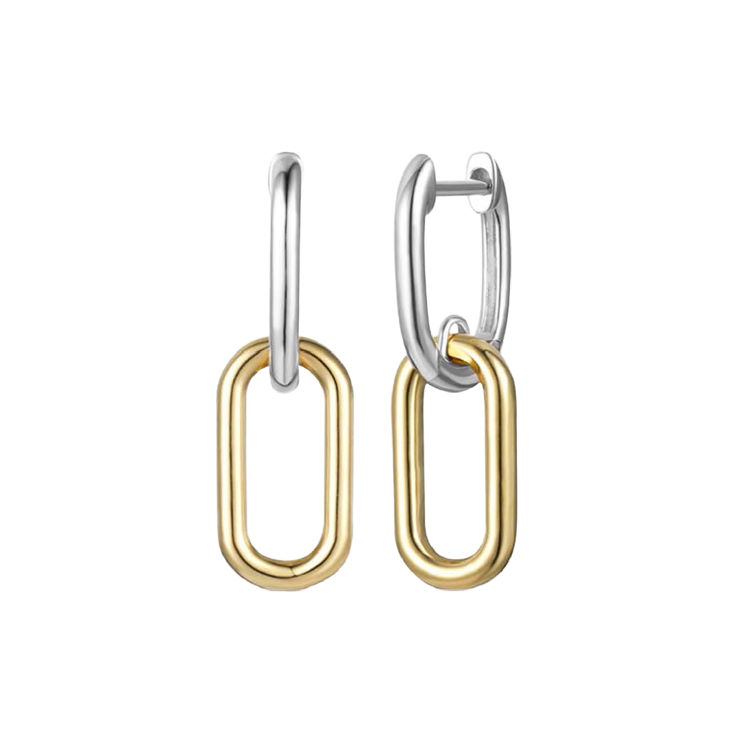 Exclusively Yours Silver & Gold Link Earrings