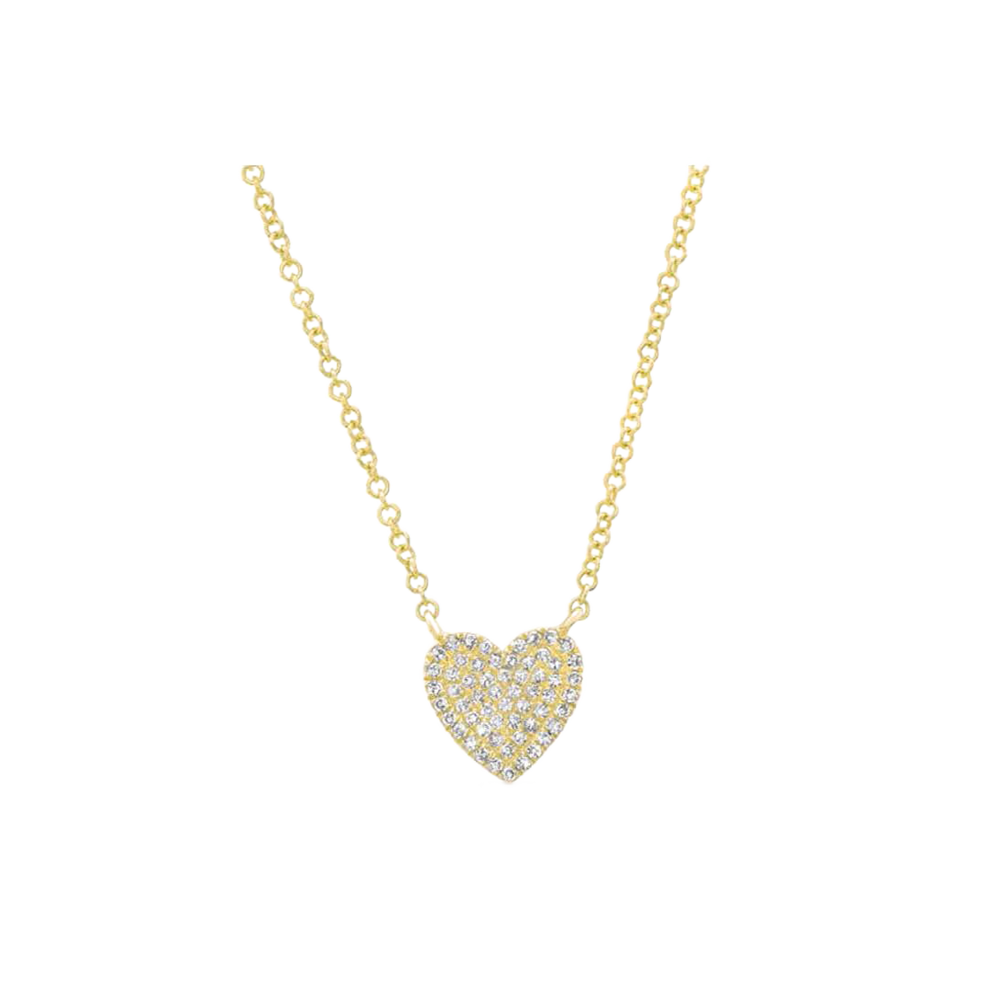 Exclusively Yours Gold Necklace with Heart Pave Diamonds