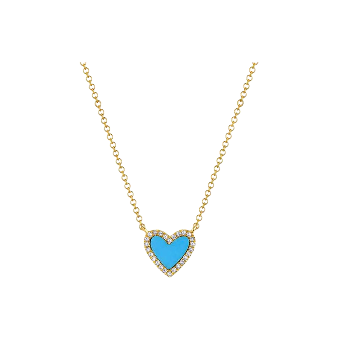 Exclusively Yours Gold Necklace with Light Blue Heart
