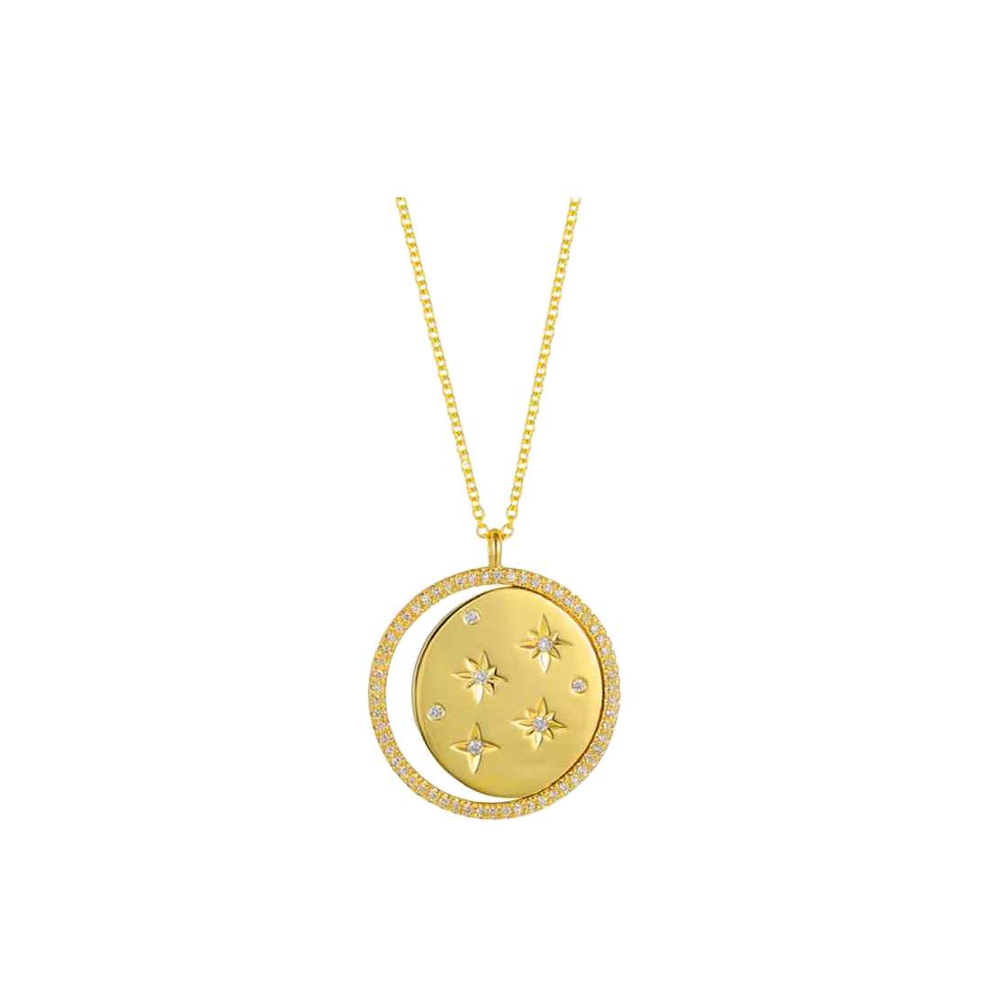 Gold Gypsy Star Necklace with Open Circle
