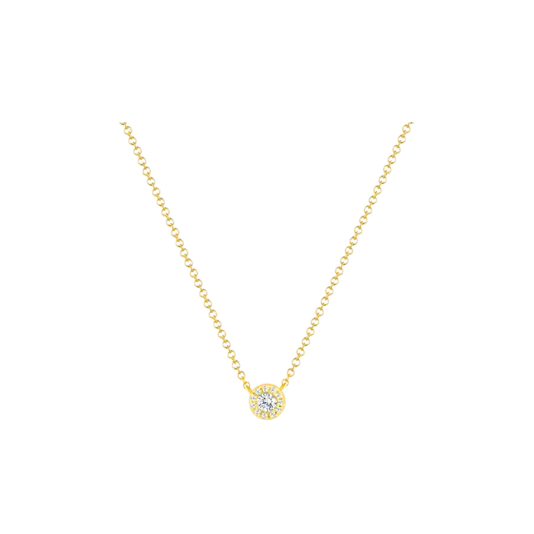 Exclusively Yours Gold Necklace with Elegant Round Bezel Diamonds