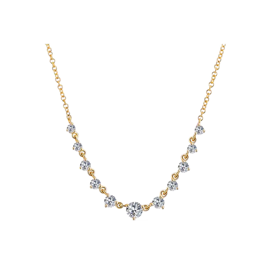 Exclusively Yours Gold Necklace with Bezel-Set Diamonds