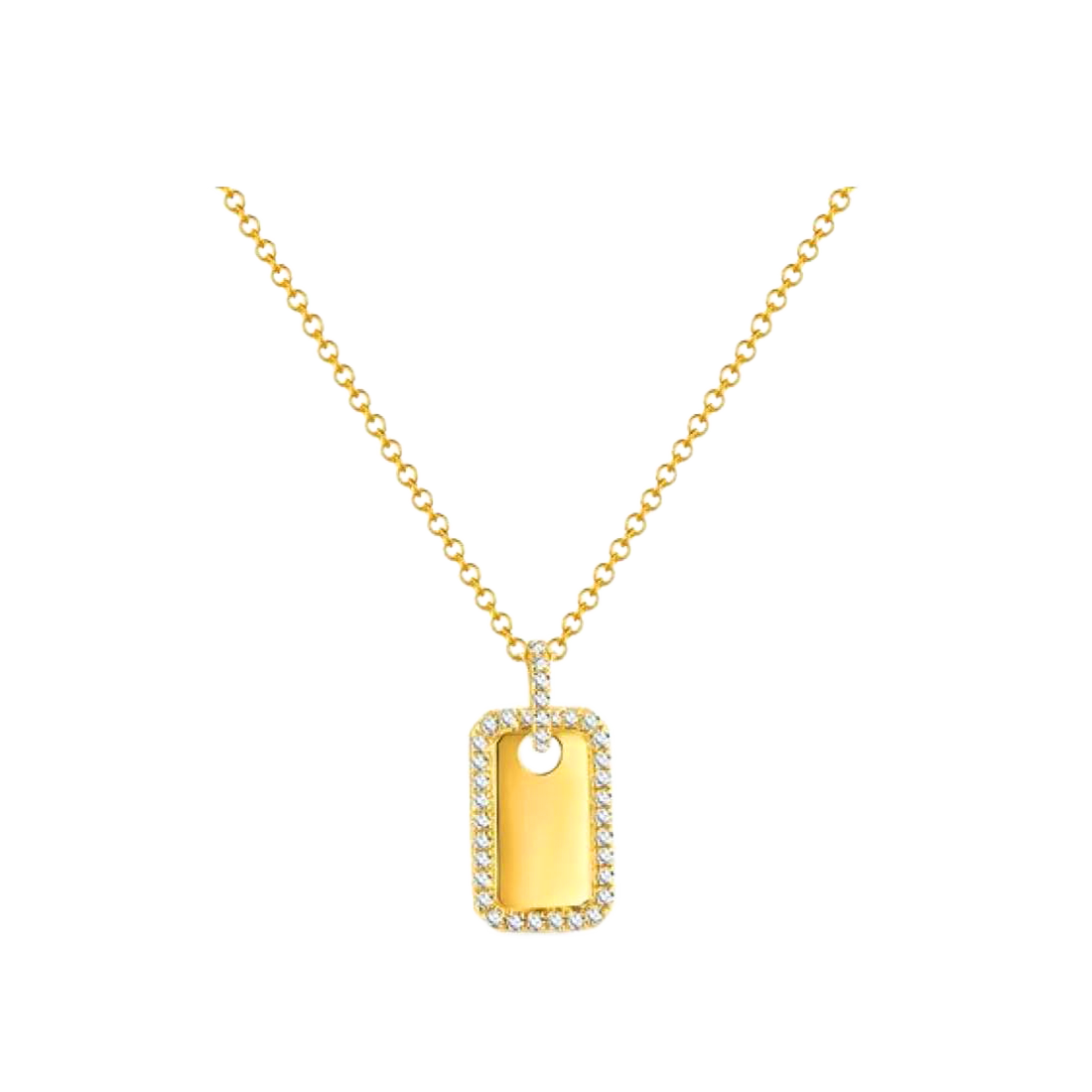 Gold Necklace with Gold-Plated Diamonds