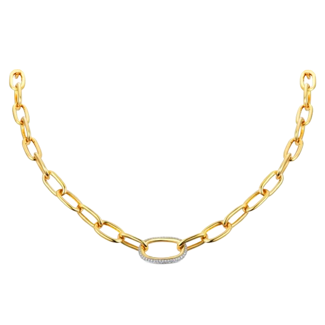 Link Necklace with Center Diamond Link