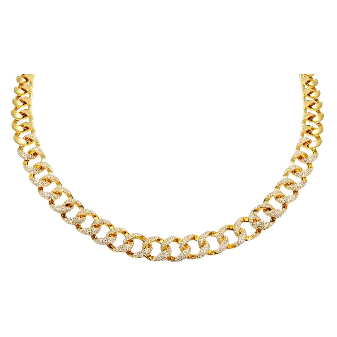 Gold and Diamond Cuban Link Necklace