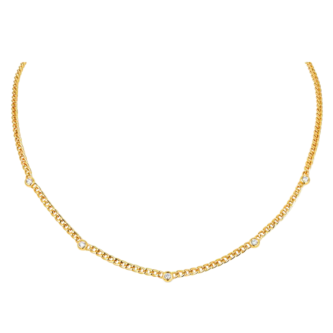 Exclusively Yours Gold Necklace with Bezel-Set Diamonds