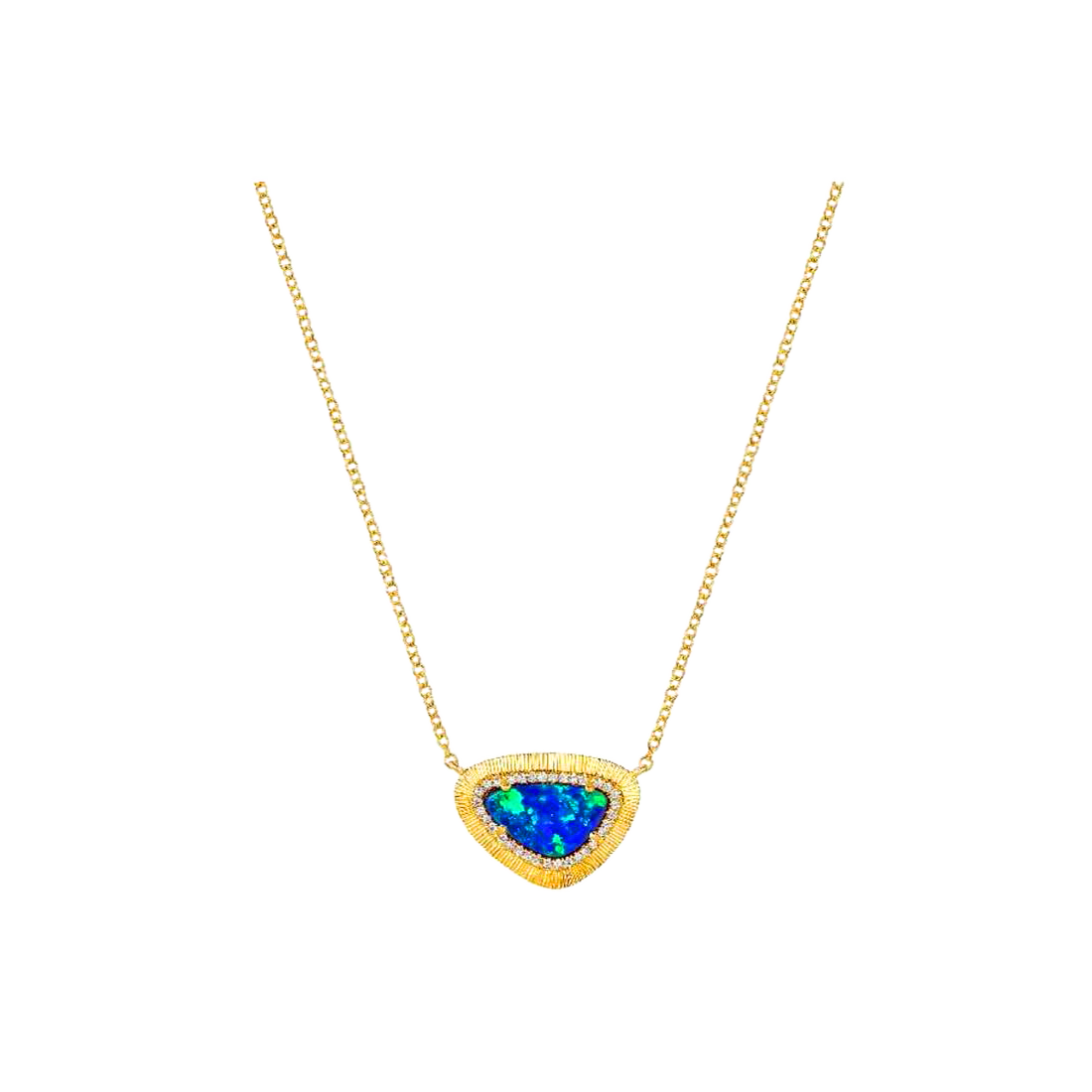 Gold Ocean Necklace with Diamonds