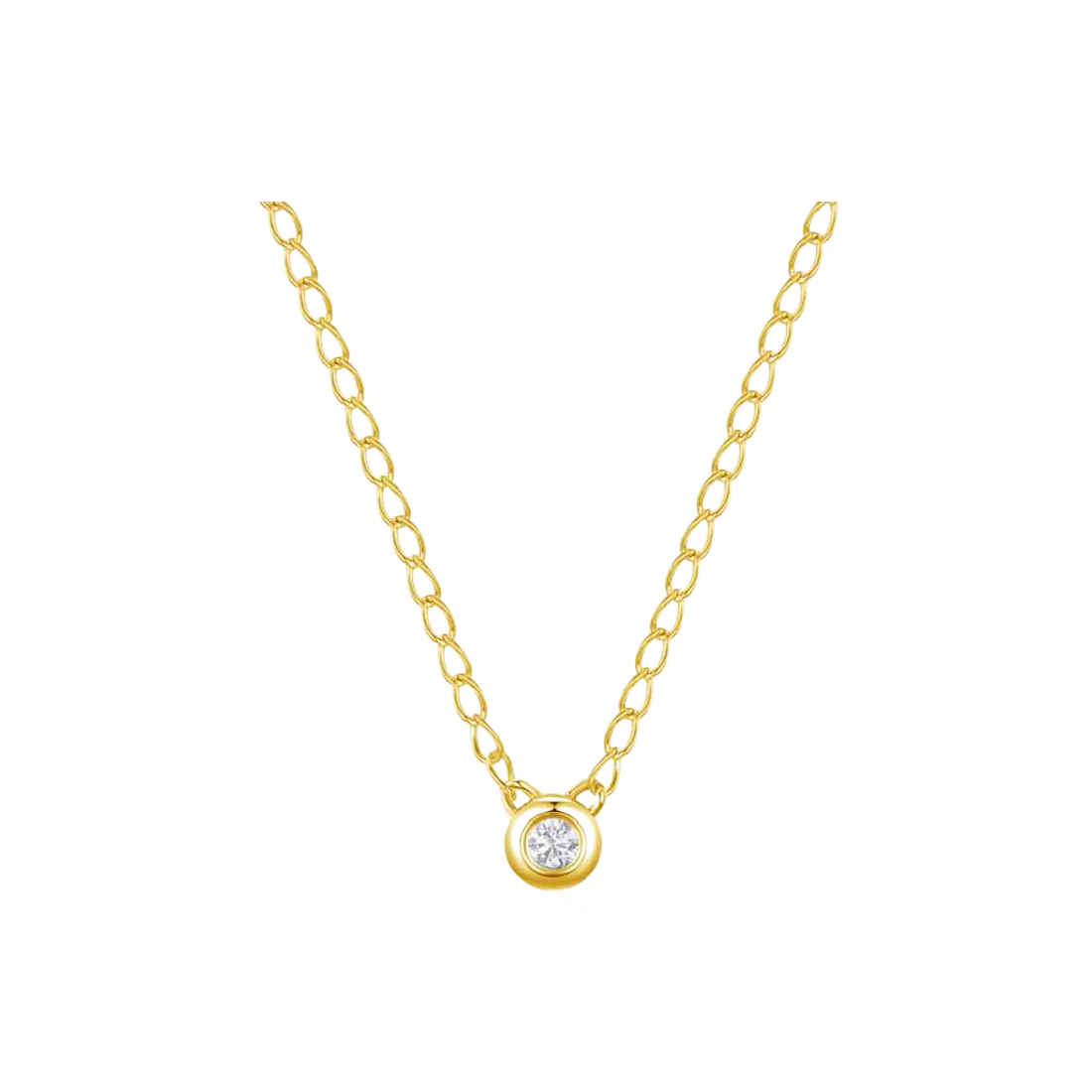 Exclusively Yours Gold Necklace with Center Diamond