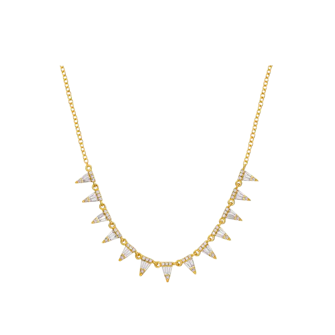 Gold Illusion Spike Necklace with Sleek Diamond