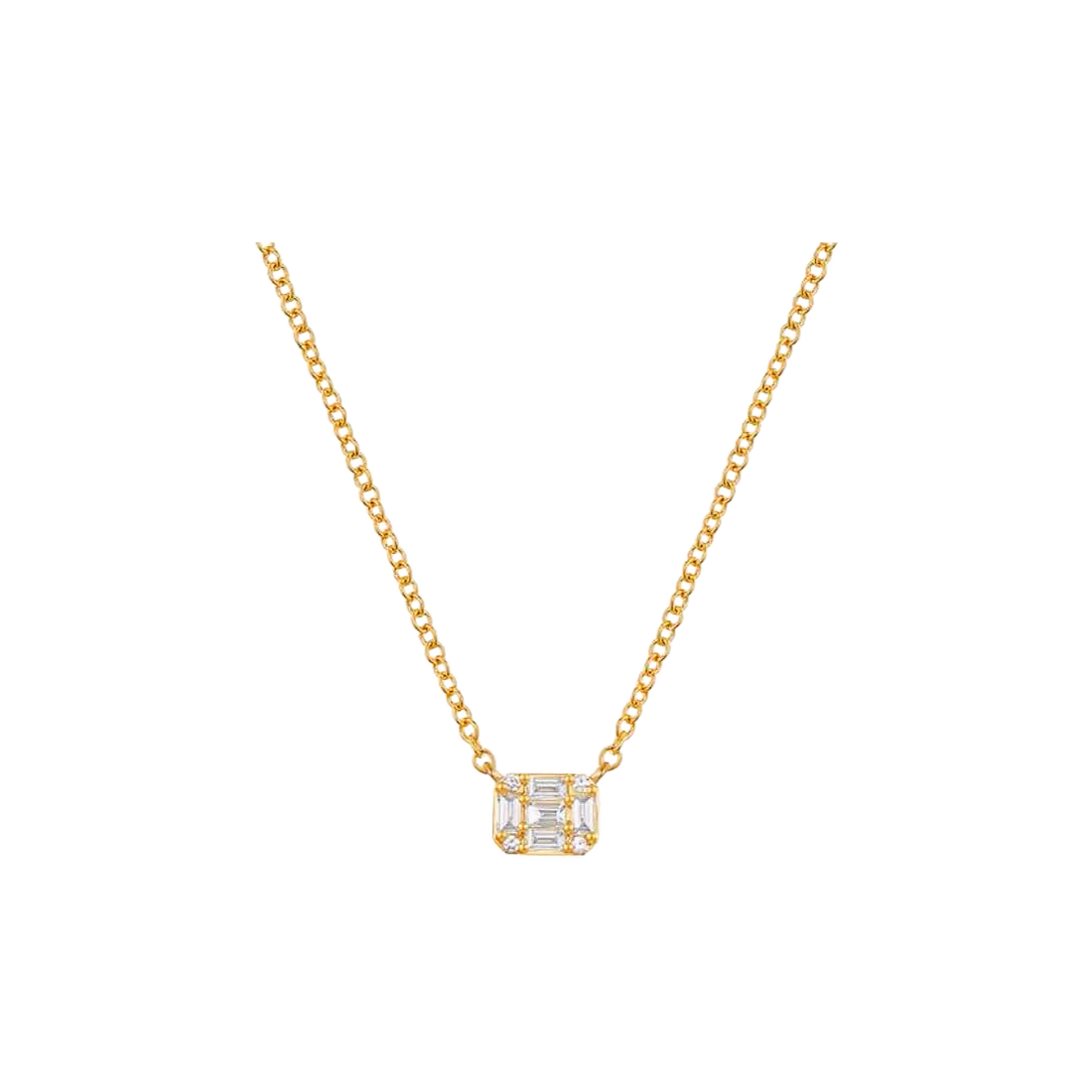 Gold Necklace with Triangle Pave-Set Diamonds