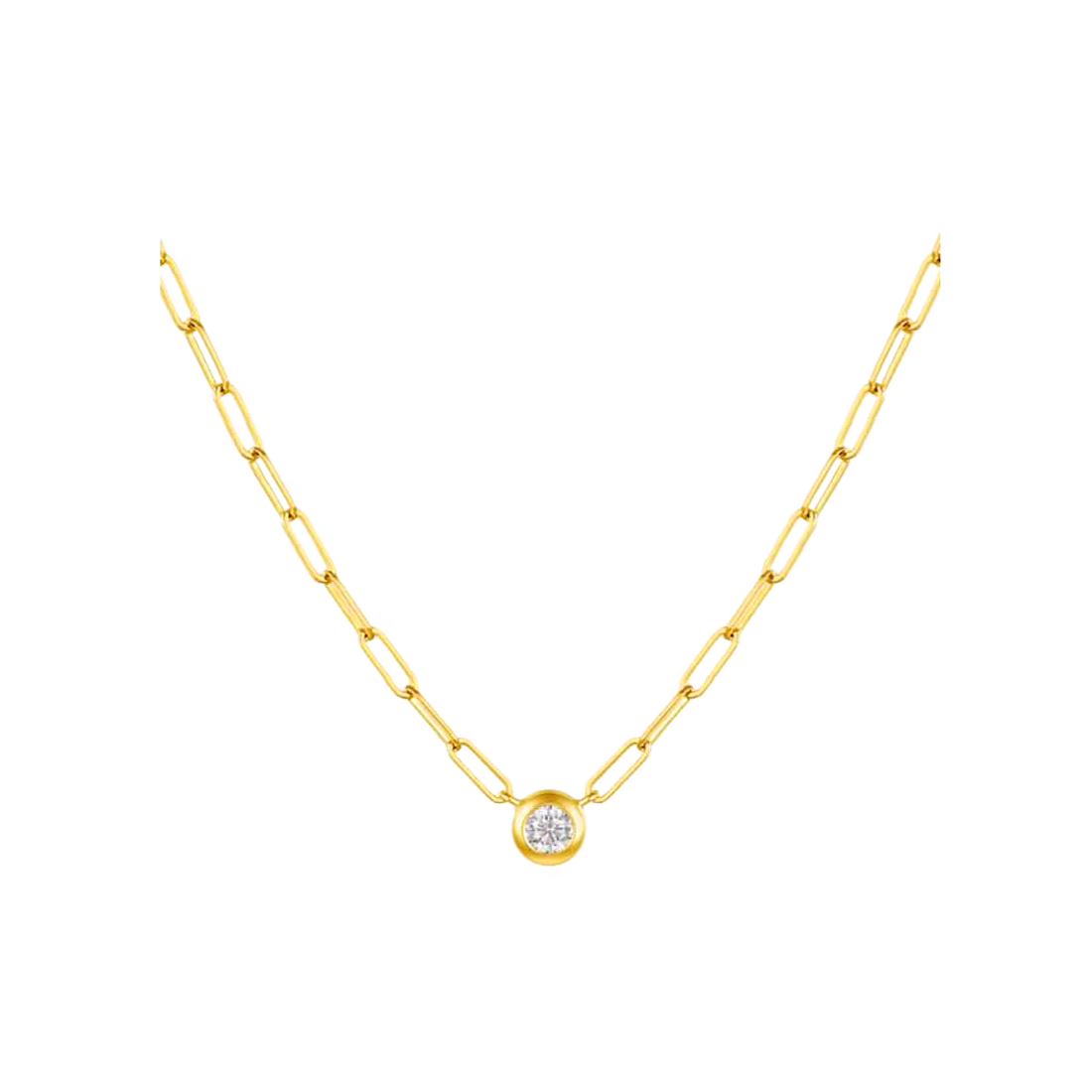 Gold Necklace with Diamond Centerpiece