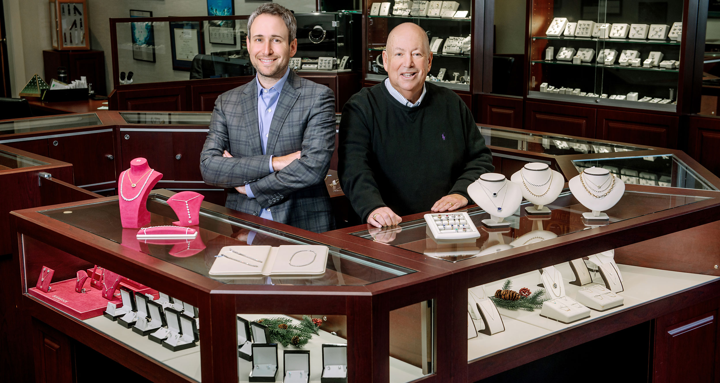 Alan Fisher and Matthew Fisher in the store