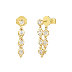 Exclusively Yours Gold Drop Earrings with Bezel-Set Diamonds